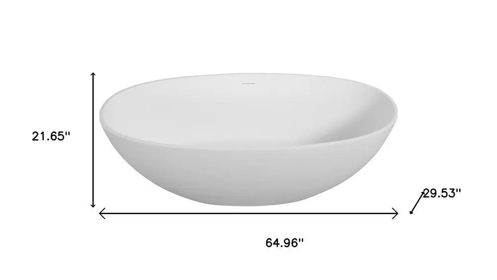 65" White Acrylic Oval Bath Tub HomeRoots