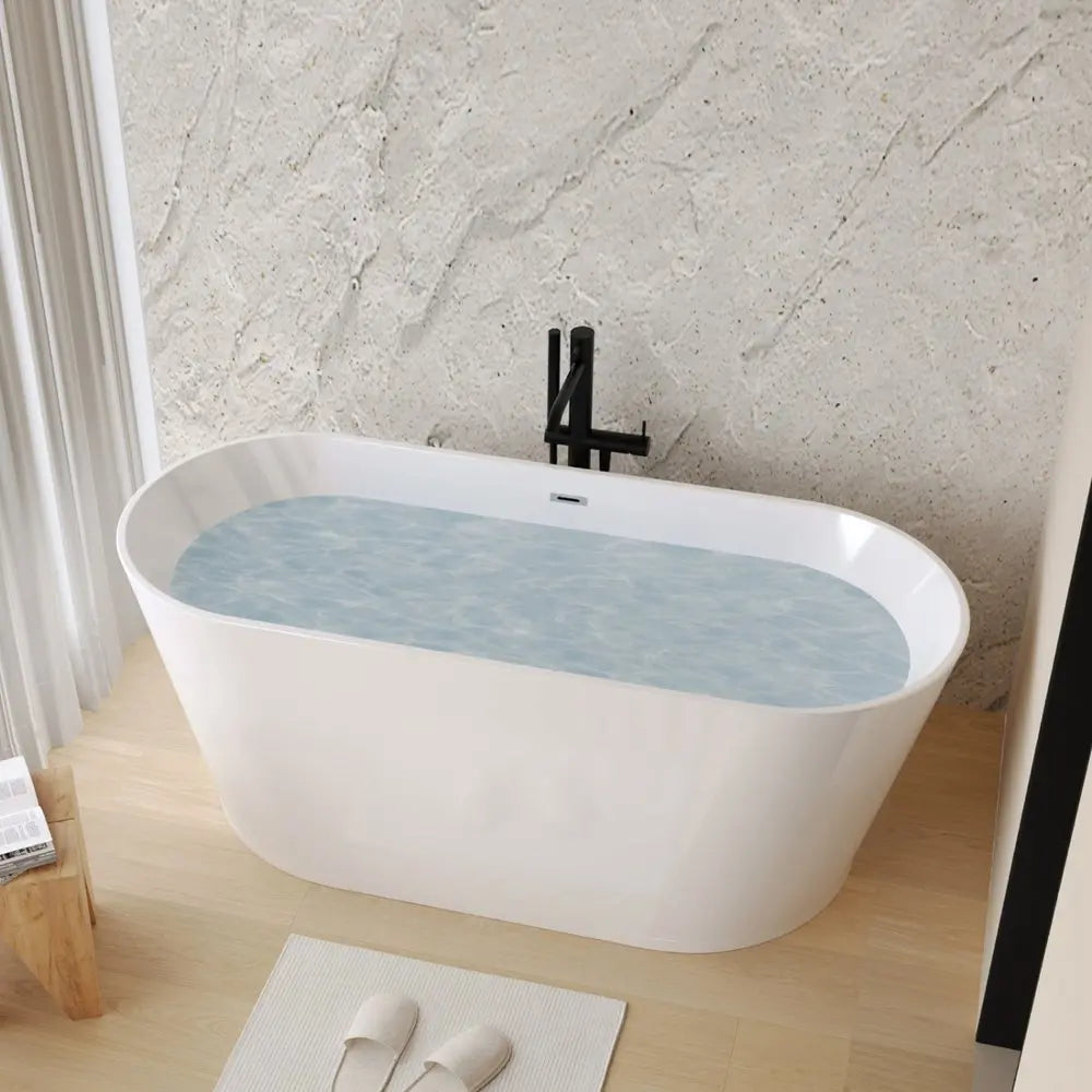 55" White Acrylic Oval Bath Tub HomeRoots