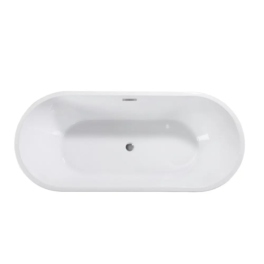 55" White Acrylic Oval Bath Tub HomeRoots