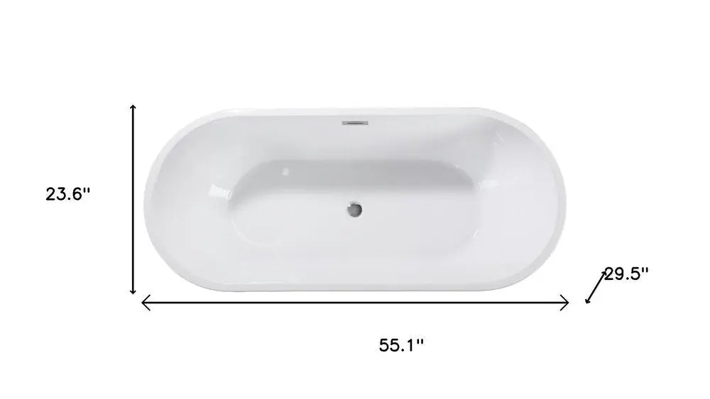55" White Acrylic Oval Bath Tub HomeRoots