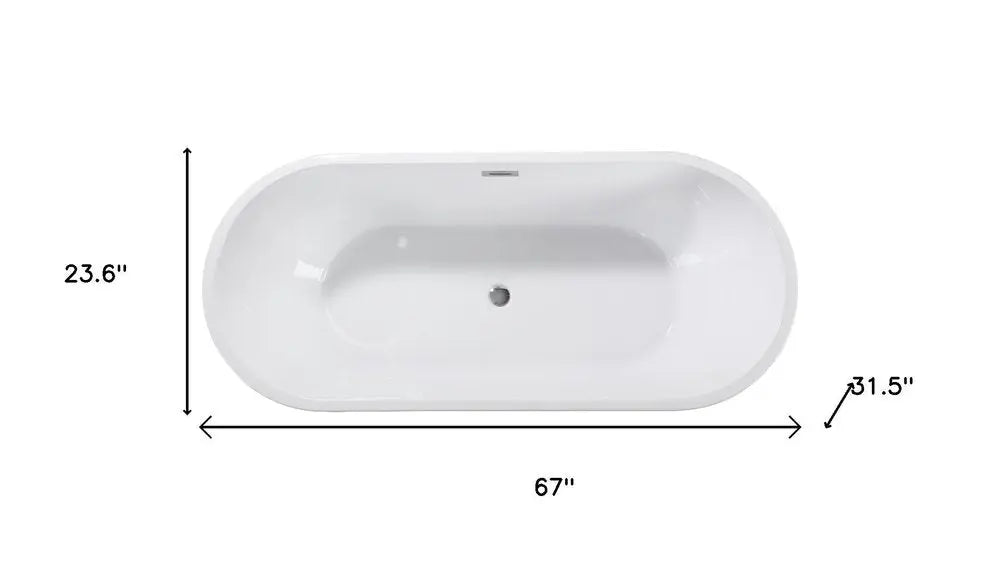 67" White Acrylic Oval Bath Tub HomeRoots