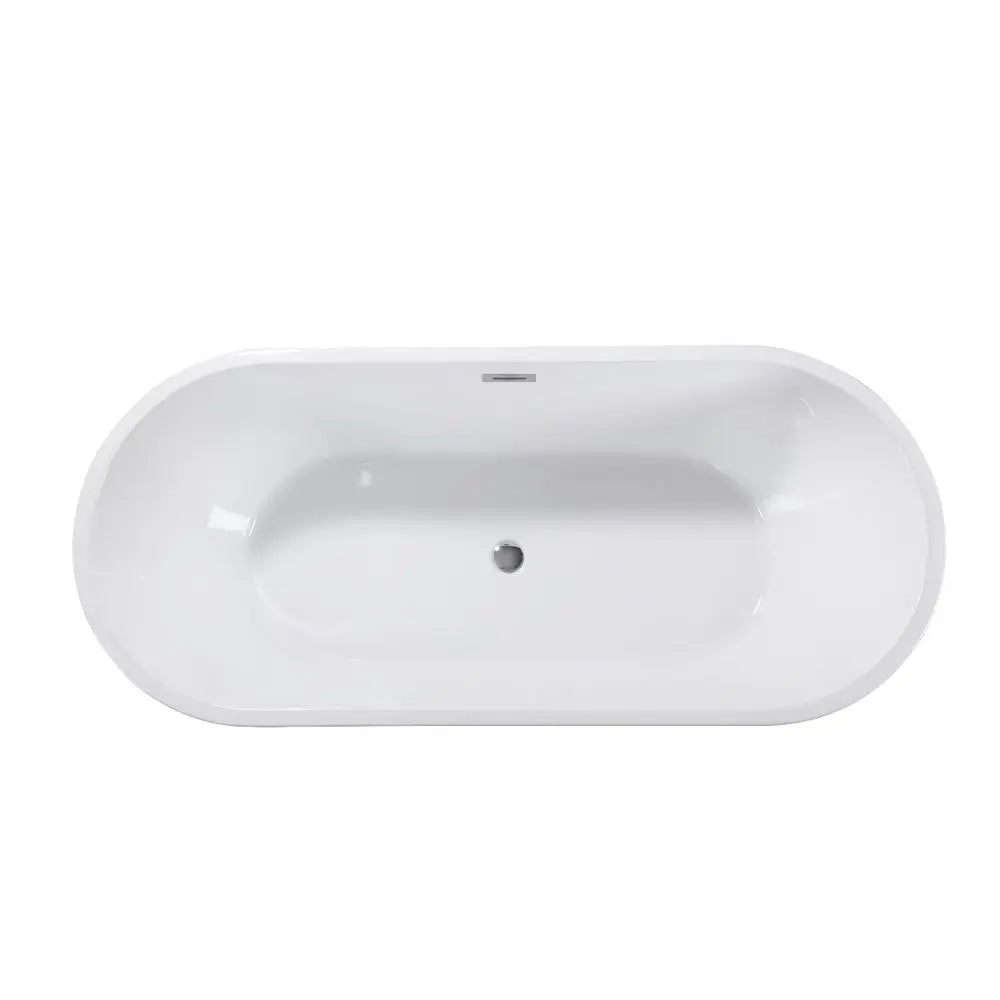 67" White Acrylic Oval Bath Tub HomeRoots