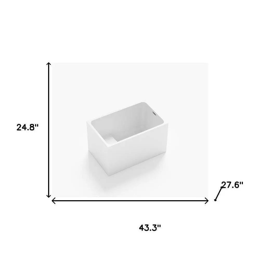43" White Acrylic Bath Tub HomeRoots
