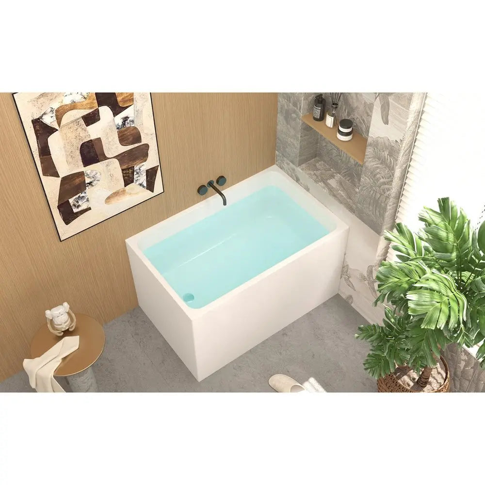 43" White Acrylic Bath Tub HomeRoots