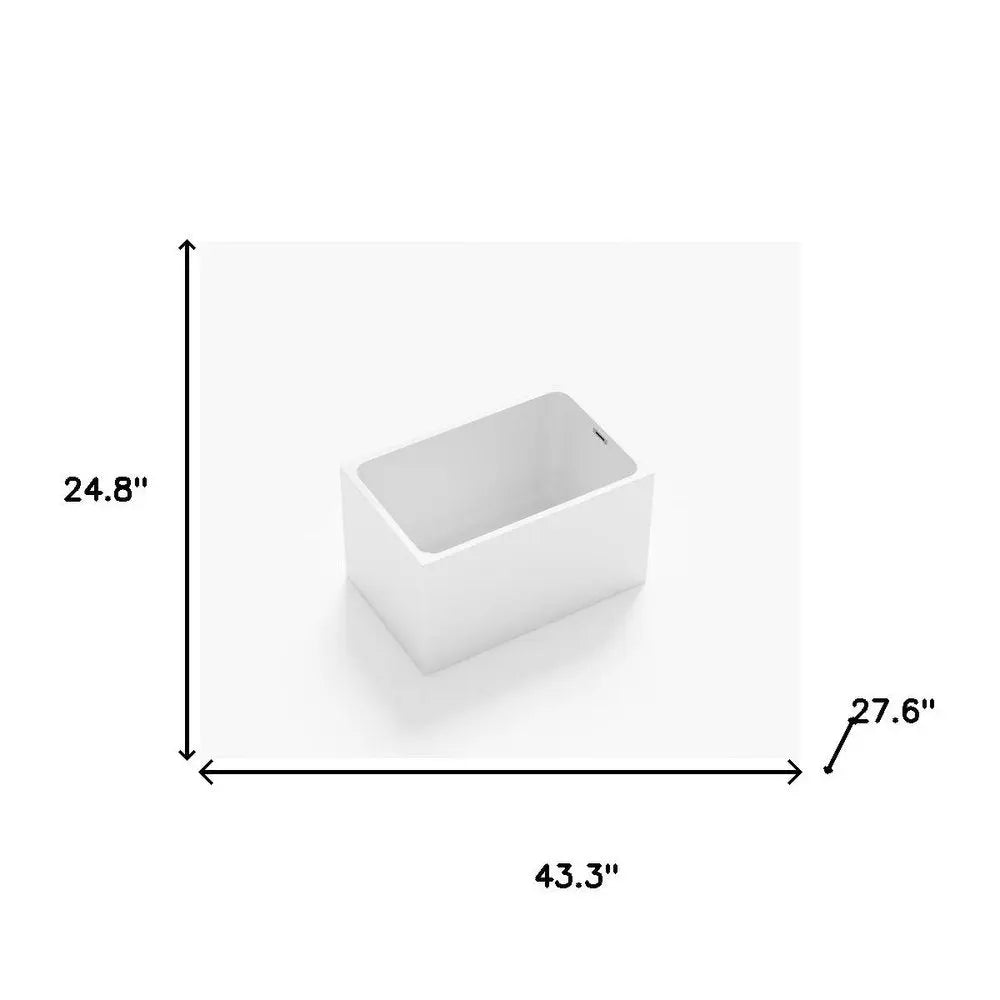 43" White Acrylic Bath Tub HomeRoots