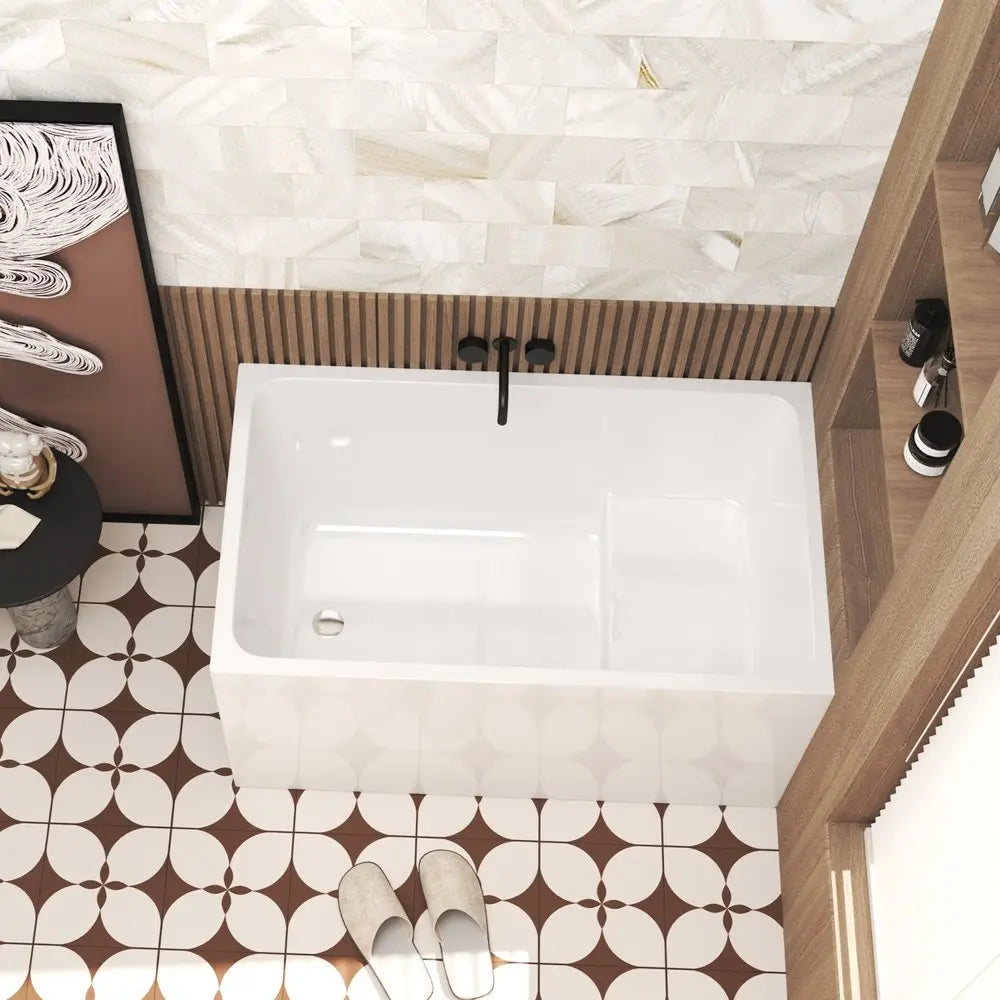 47" White Acrylic Bath Tub HomeRoots