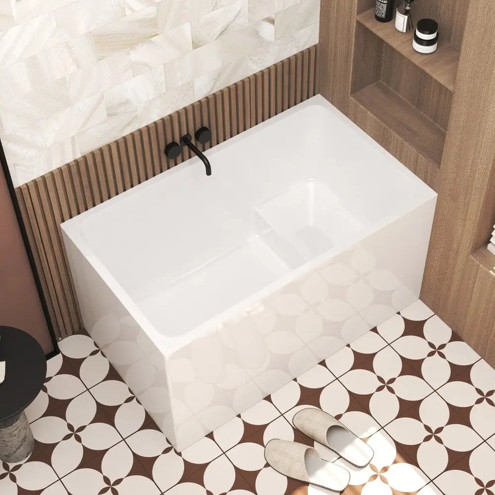 47" White Acrylic Bath Tub HomeRoots