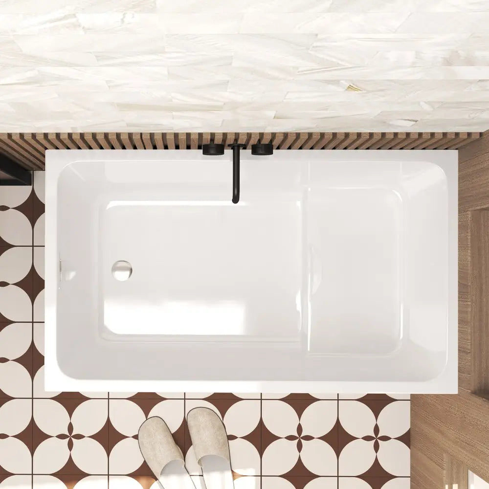 47" White Acrylic Bath Tub HomeRoots