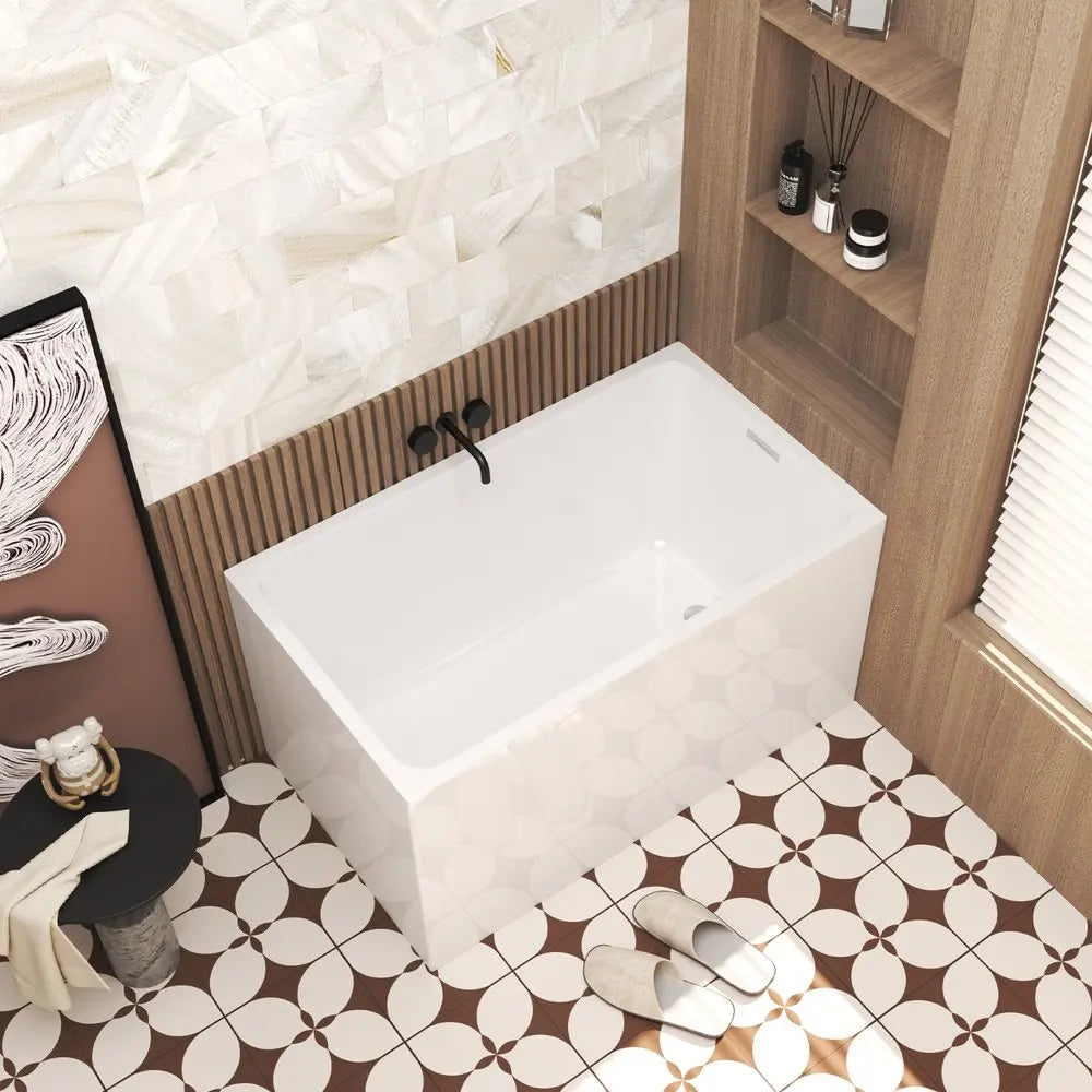 47" White Acrylic Bath Tub HomeRoots