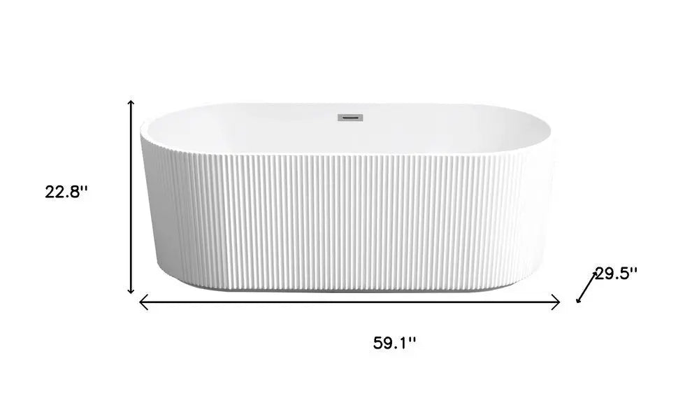 59" White Acrylic Oval Bath Tub HomeRoots