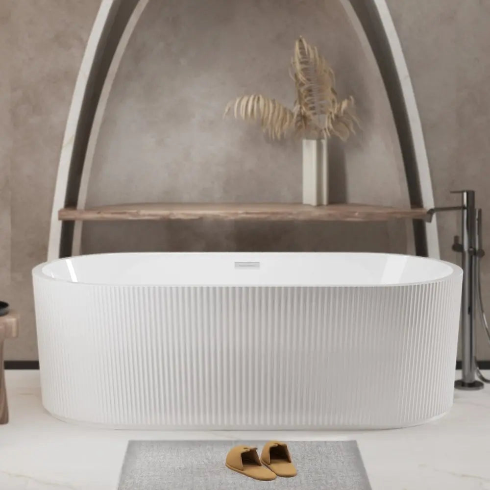 59" White Acrylic Oval Bath Tub HomeRoots