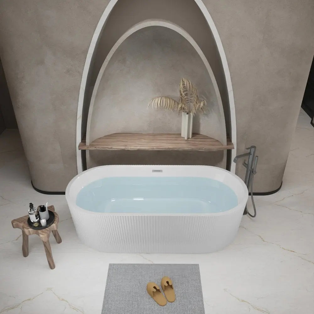 59" White Acrylic Oval Bath Tub HomeRoots