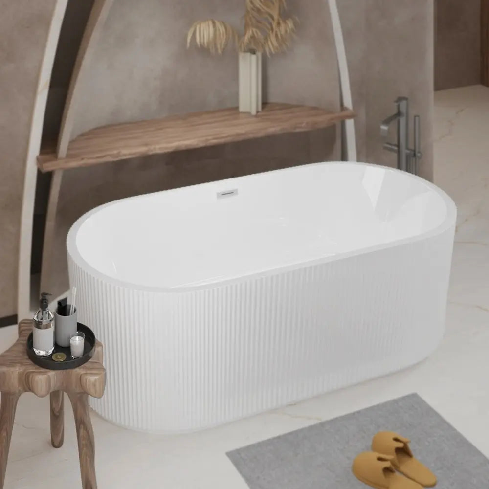 59" White Acrylic Oval Bath Tub HomeRoots