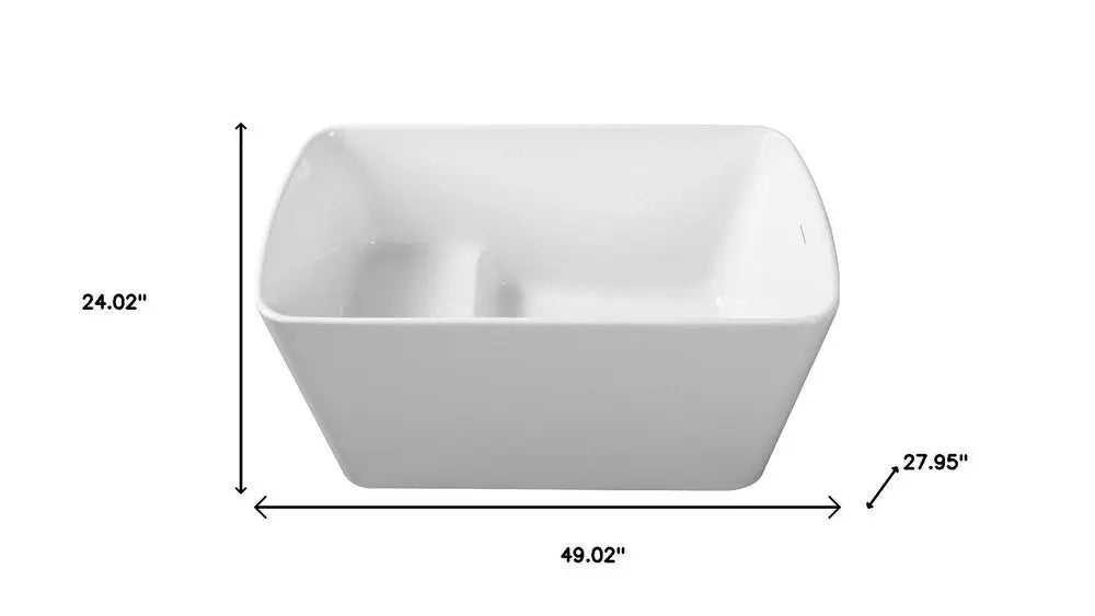 49" White Acrylic Bath Tub HomeRoots