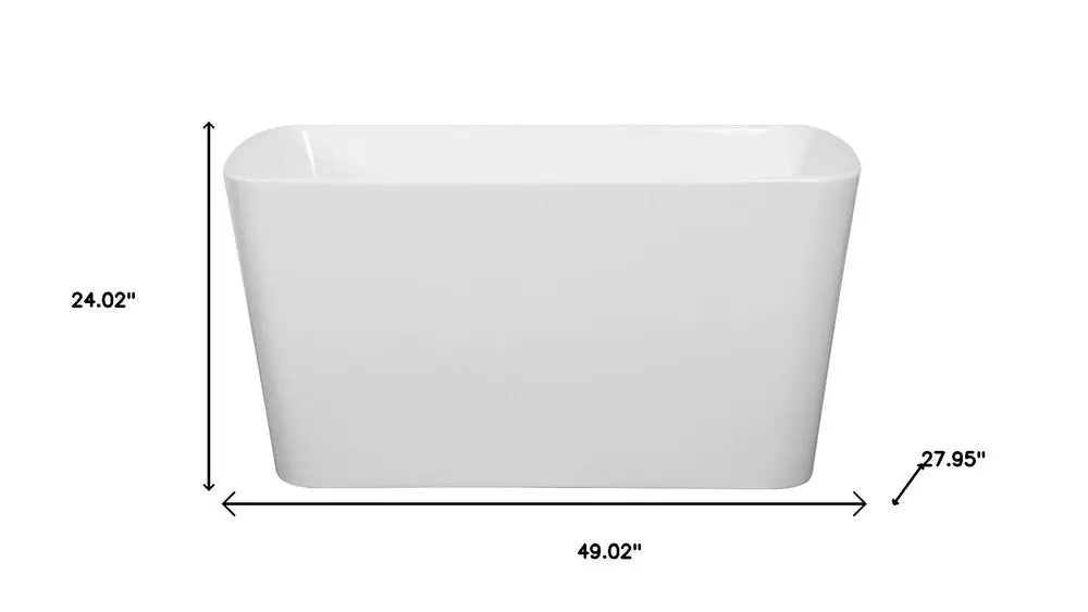 49" White Acrylic Bath Tub HomeRoots