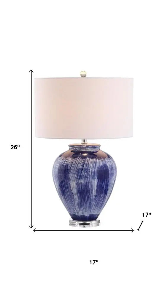 26" Clear Novelty Table Lamp LED With Drum Shade HomeRoots