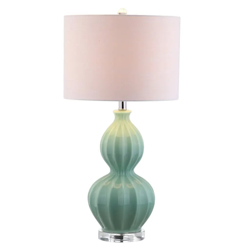 28" Clear Novelty Table Lamp LED With Drum Shade HomeRoots
