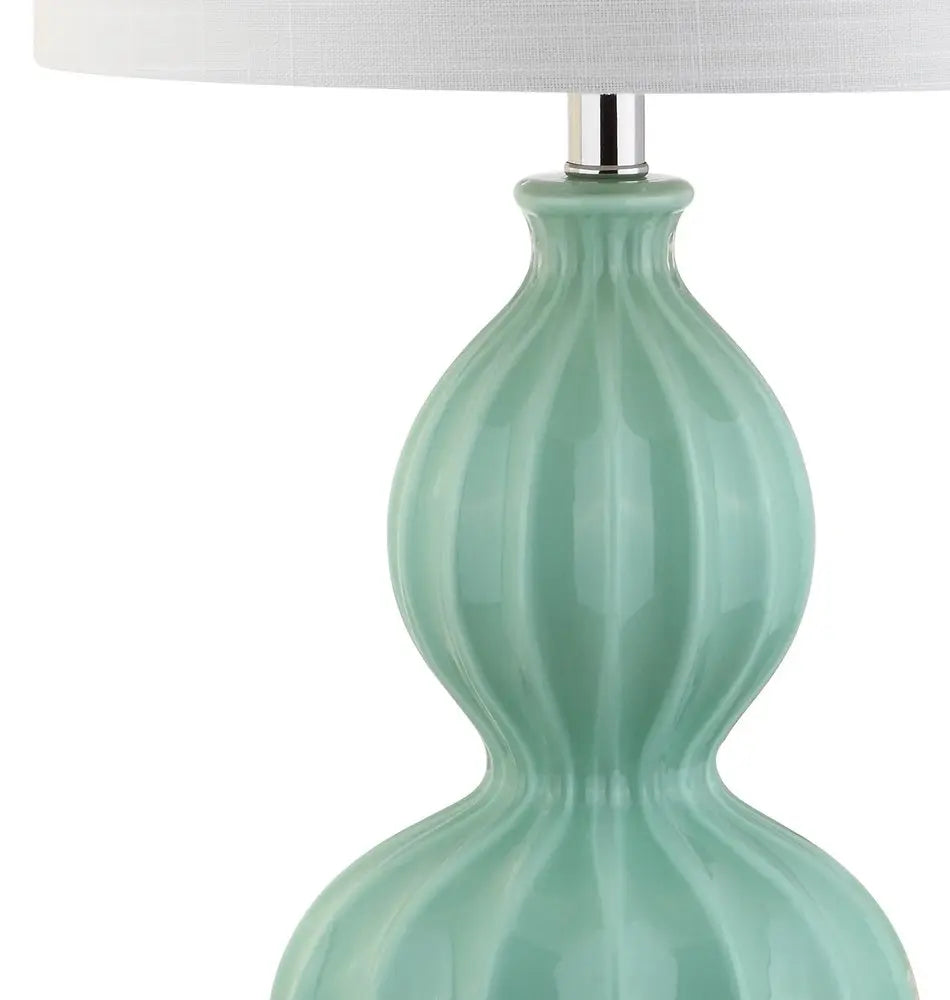 28" Clear Novelty Table Lamp LED With Drum Shade HomeRoots