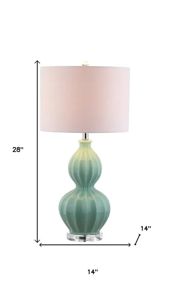 28" Clear Novelty Table Lamp LED With Drum Shade HomeRoots