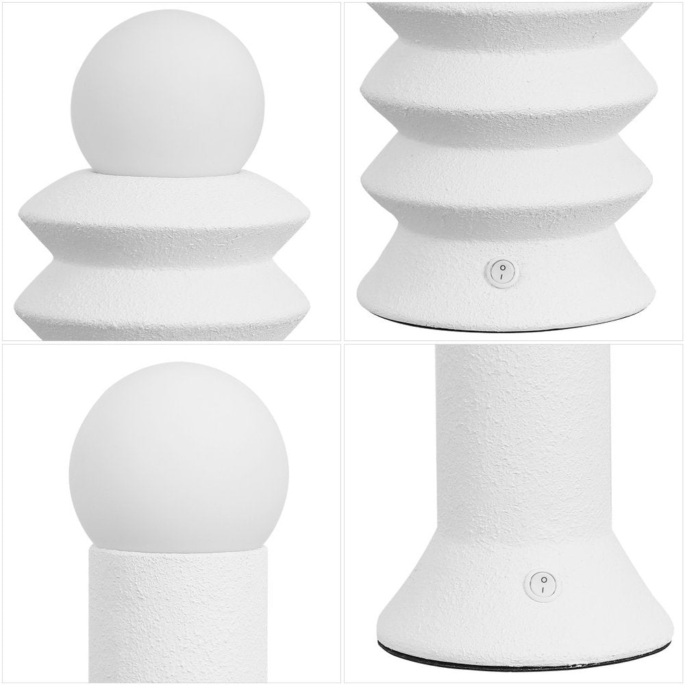 Juego de dos lámparas de mesa geométricas LED transparentes de 13" con pantallas de globo