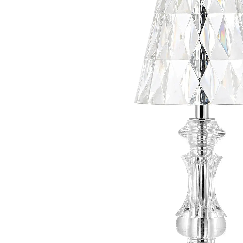 13" Silver Novelty USB Table Lamp LED With Empire Shade HomeRoots