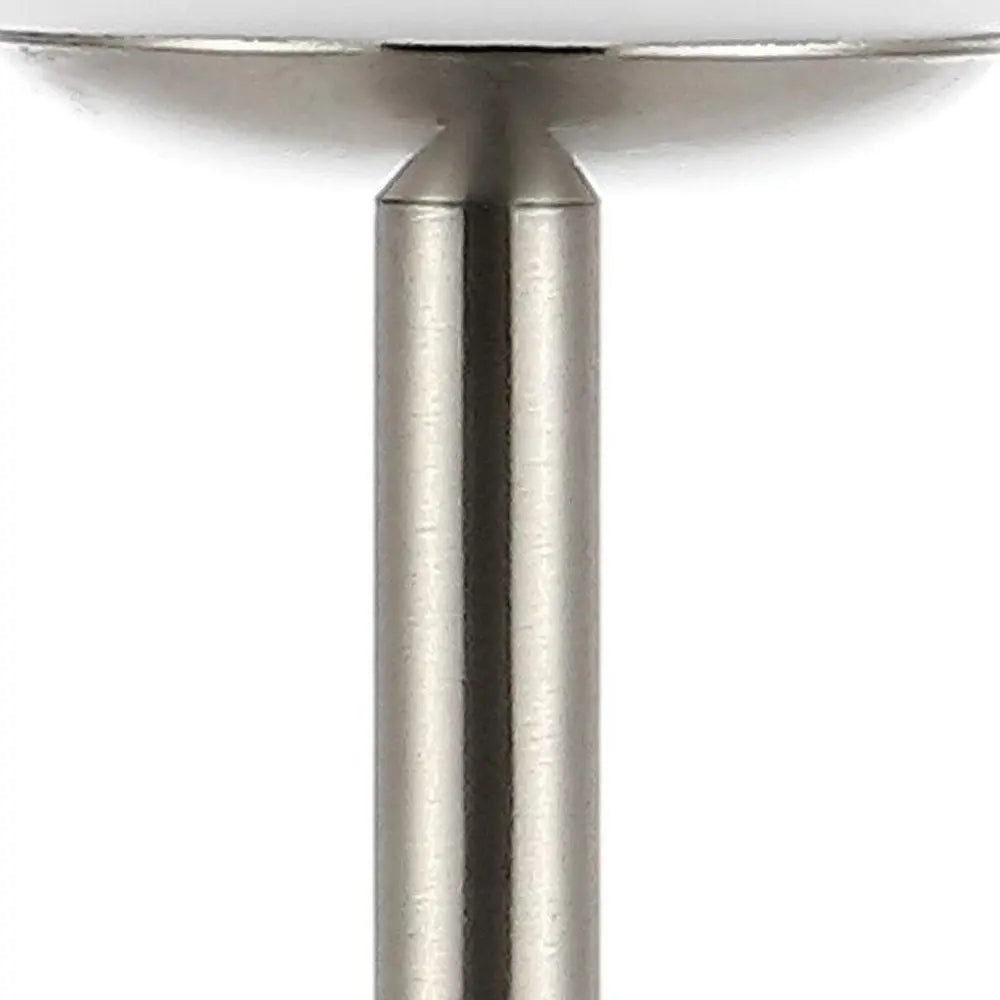 12" Nickel Novelty USB Table Lamp LED With Globe Shade HomeRoots
