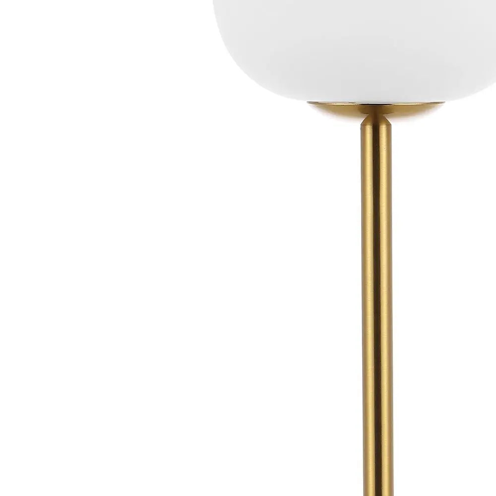 12" Gold USB Table Lamp LED With Globe Shade HomeRoots