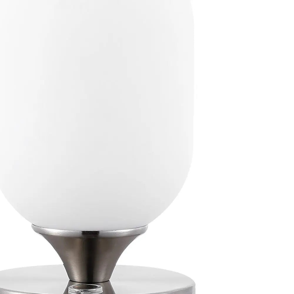 8" Nickel Novelty USB Table Lamp LED HomeRoots