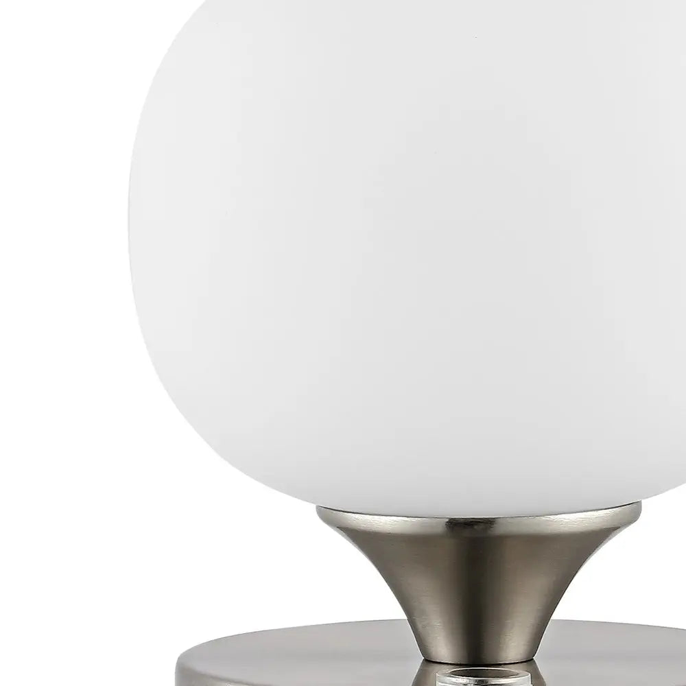 6" Nickel Novelty USB Table Lamp LED With Globe Shade HomeRoots