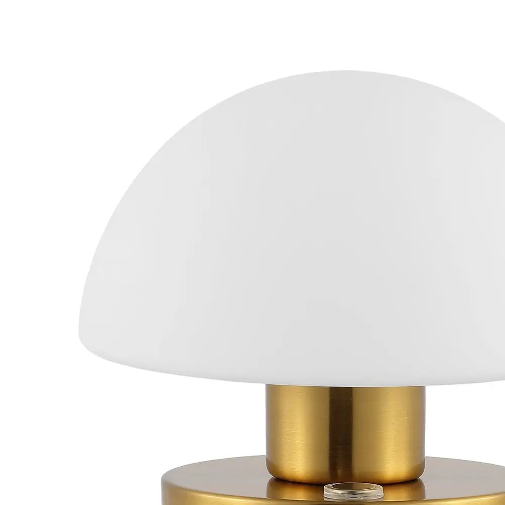 6" Gold Novelty USB Table Lamp LED With Dome Shade HomeRoots