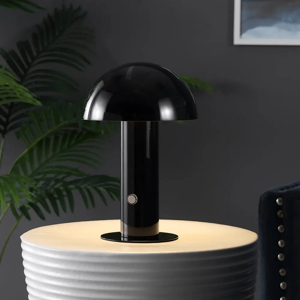 11" Black Novelty USB Table Lamp LED With Globe Shade HomeRoots