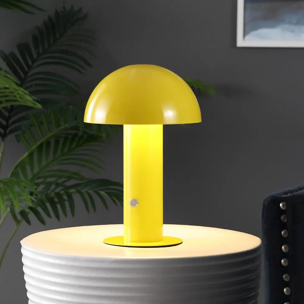 11" Yellow Novelty USB Table Lamp LED With Globe Shade HomeRoots