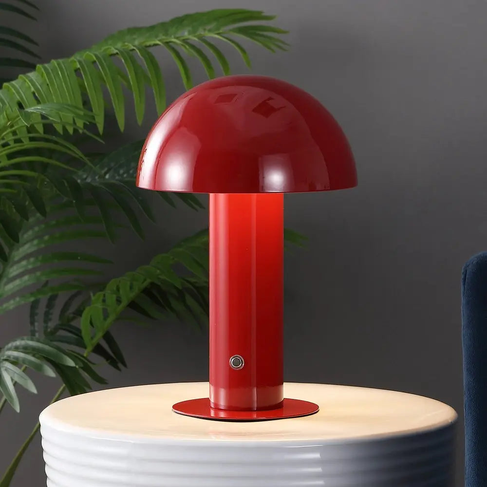 11" Red Novelty USB Table Lamp LED With Globe Shade HomeRoots