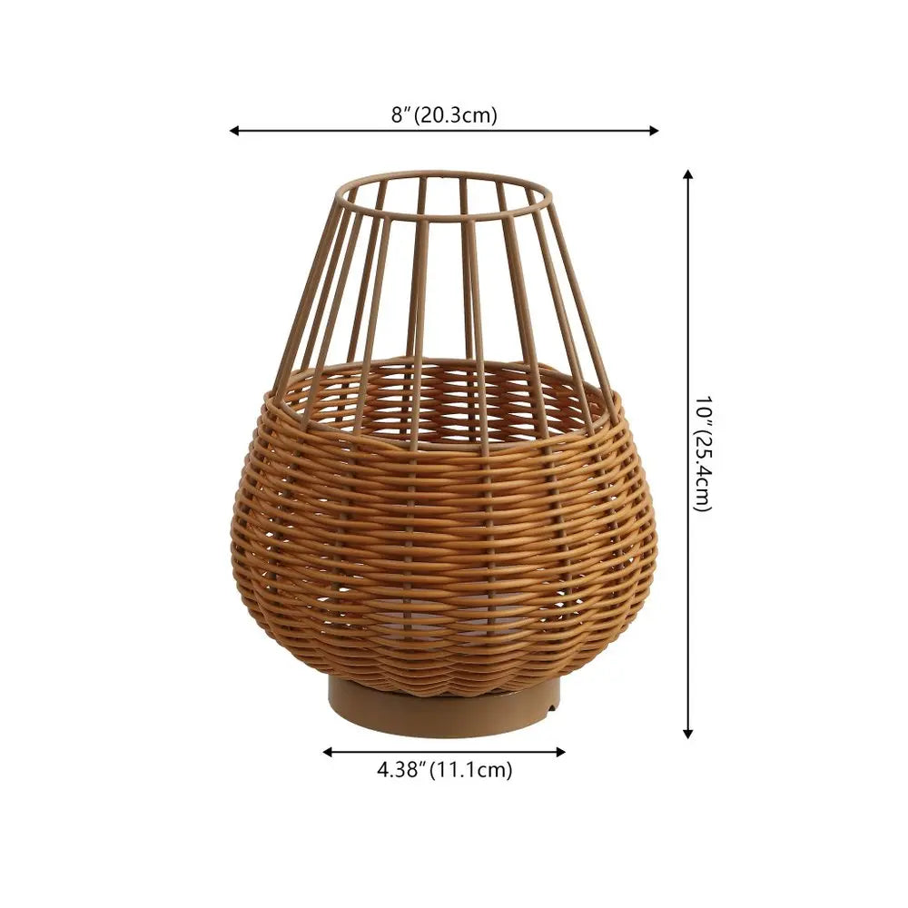 Set of Two 10" Brown Round USB Table Lamps LED With Globe Shades HomeRoots