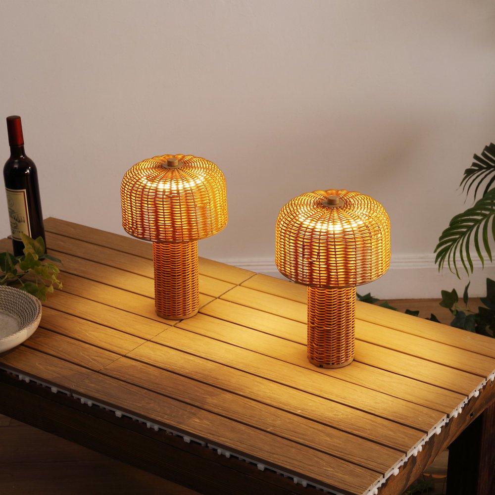 Set of Two 10" Clear USB Table Lamps LED With Globe Shades