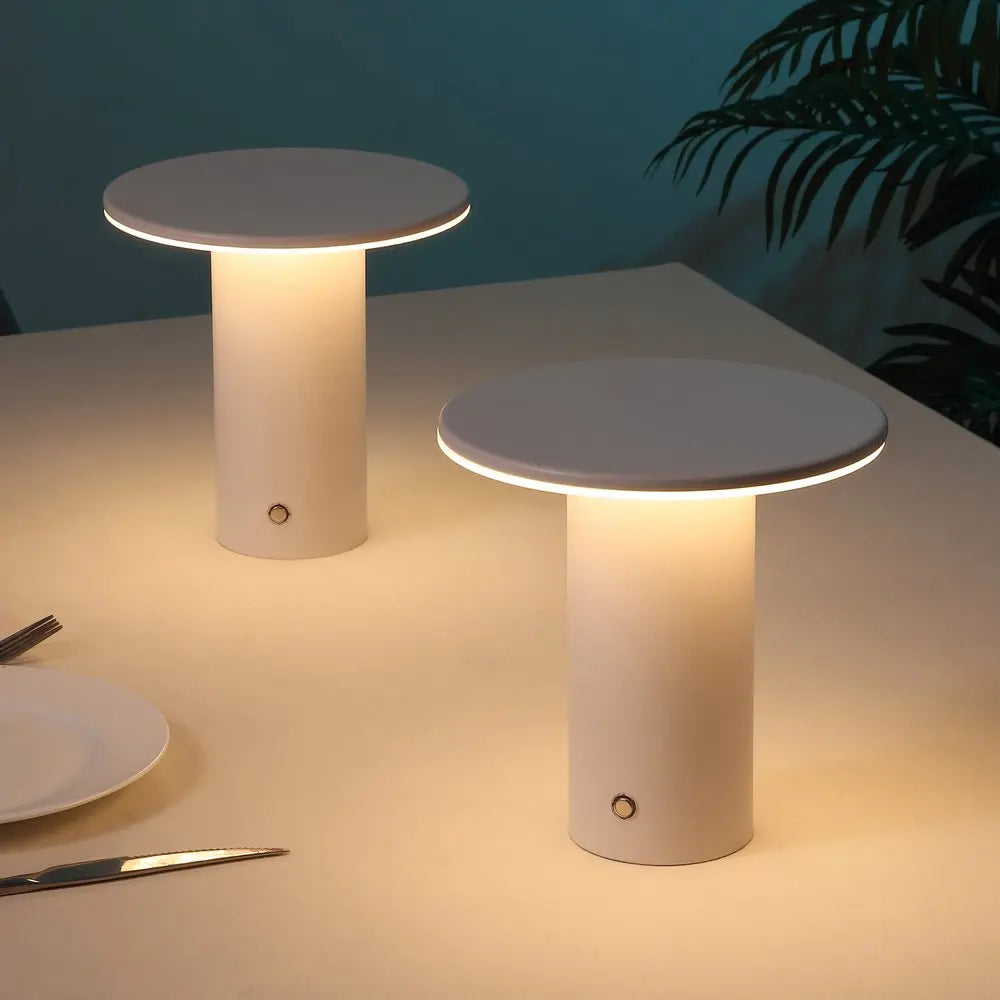 Set of Two 8" Clear USB Table Lamps LED HomeRoots