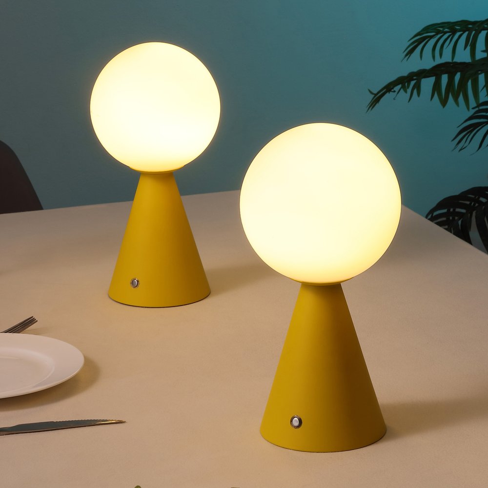 Set of Two 12" Clear Lighthouse USB Table Lamps LED