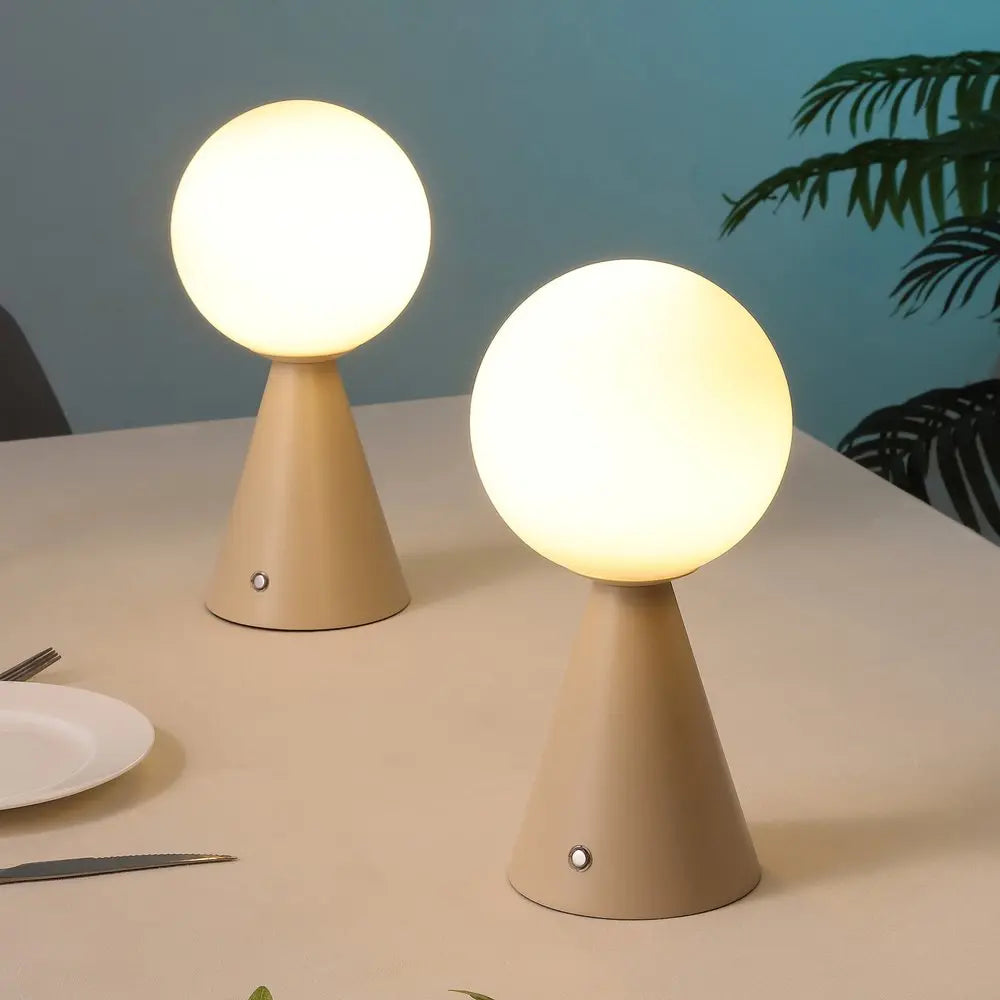 Set of Two 12" Clear Lighthouse USB Table Lamps LED HomeRoots