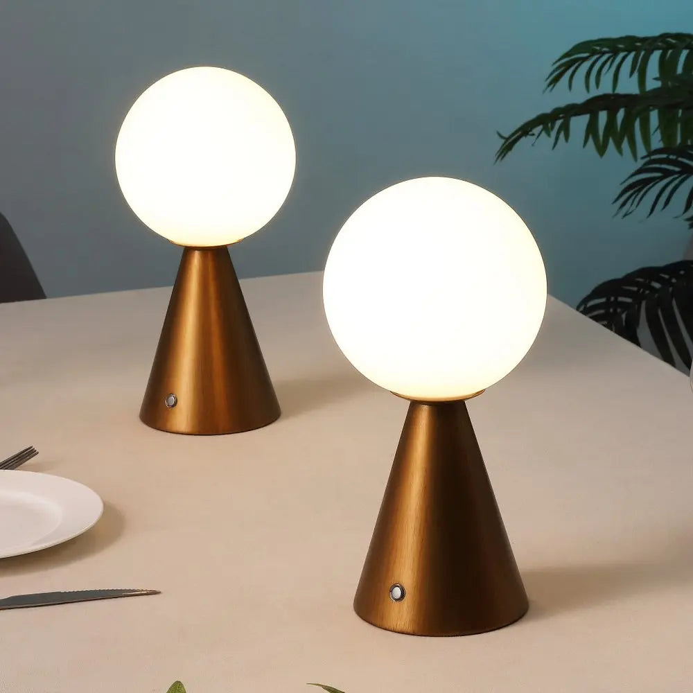 Set of Two 12" Clear Lighthouse USB Table Lamps LED HomeRoots