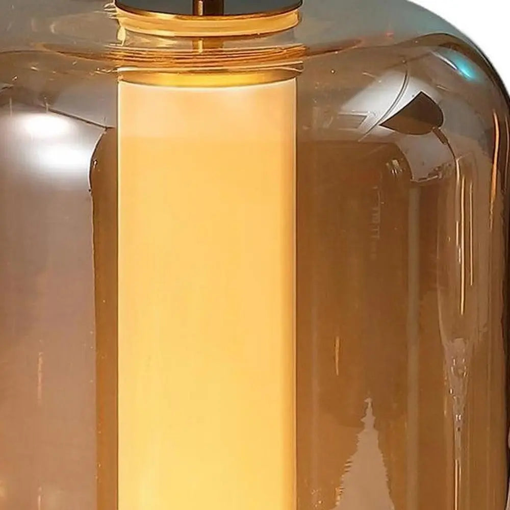 Set of Two 11" Gold Lantern USB Table Lamps LED HomeRoots