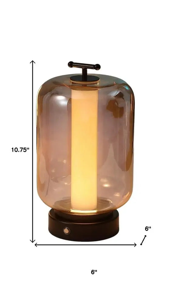 Set of Two 11" Black Lantern USB Table Lamps LED HomeRoots