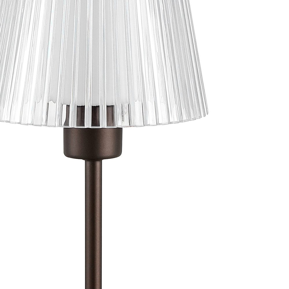 Lámpara de mesa LED USB de bronce antiguo de 13" con pantalla estilo imperio