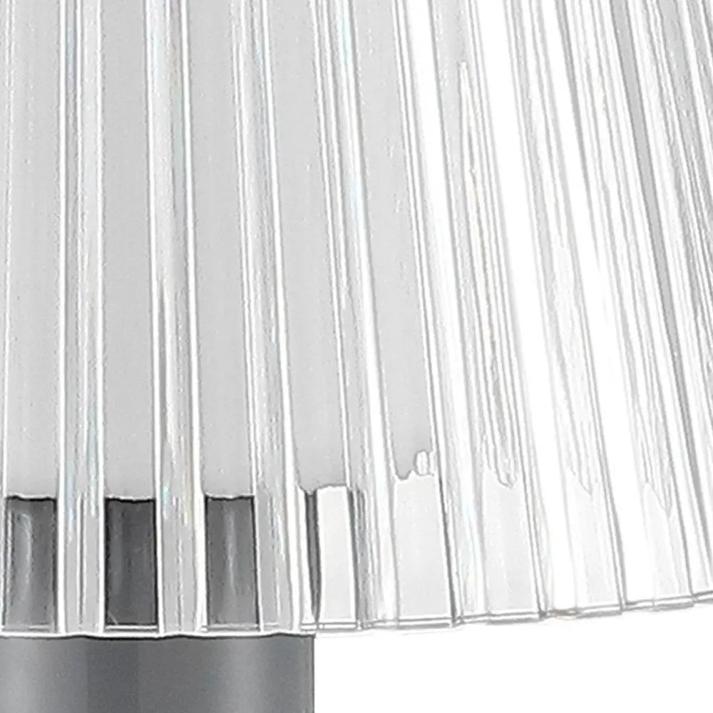 13" Gray USB Table Lamp LED With Empire Shade HomeRoots