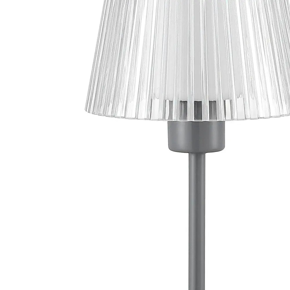 13" Gray USB Table Lamp LED With Empire Shade HomeRoots