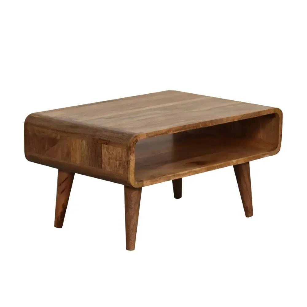 26" Brown Solid Wood Open Shelving TV Stand HomeRoots