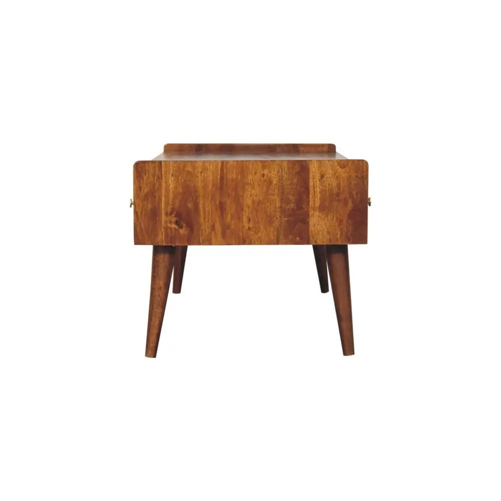 39" Brown Solid Wood Enclosed and Open Storage TV Stand - NOVA HOME FURNITURE