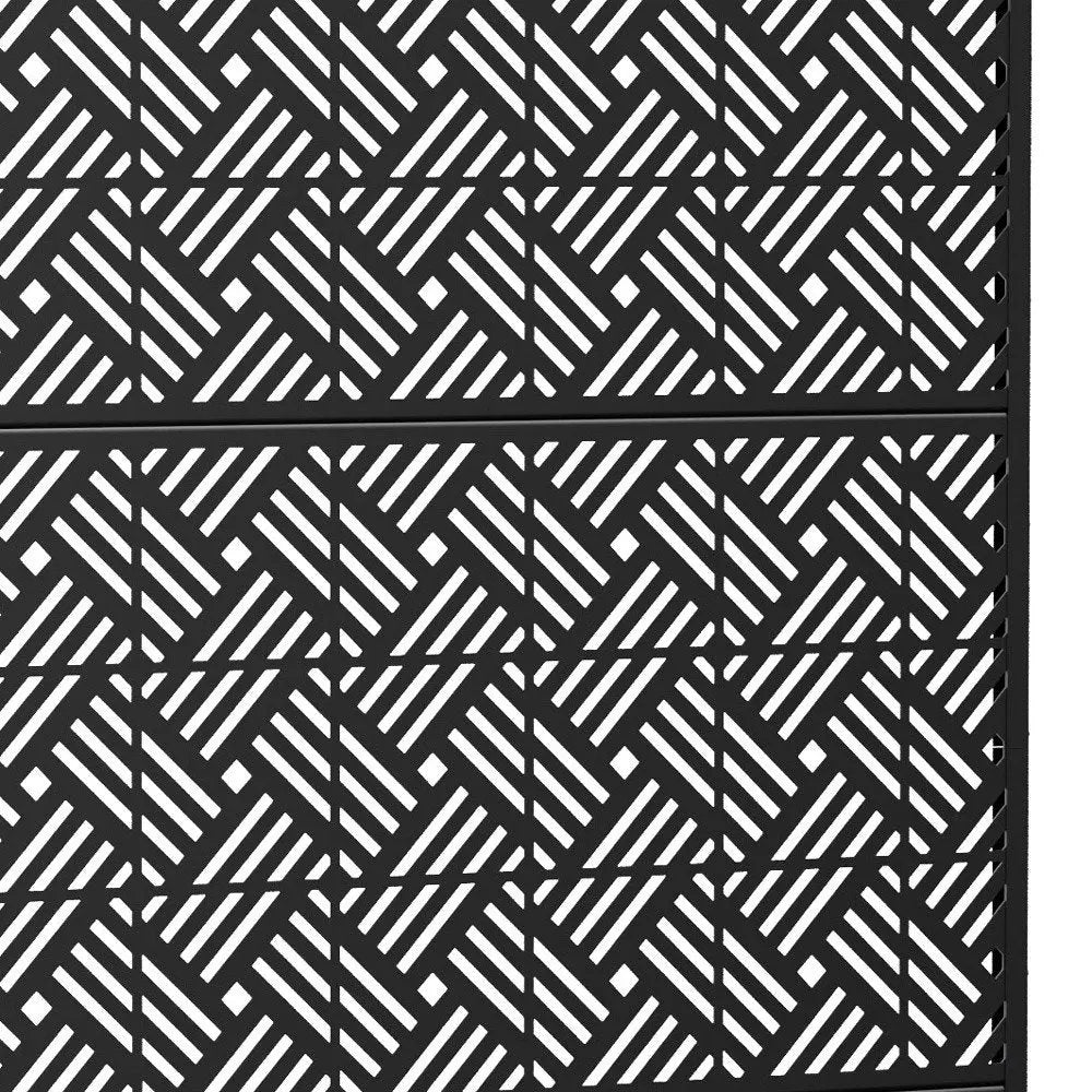 72" Black Steel Three Panel Screen Room Divider - NOBLE HOME INTERIORS