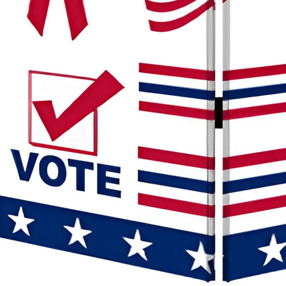 72" Blue and White Canvas Folding Three Panel Screen Room Divider - NOBLE HOME INTERIORS