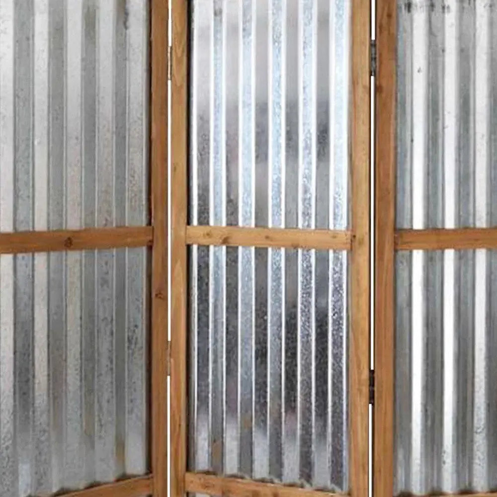 72" Brown Folding Three Panel Screen Room Divider - NOBLE HOME INTERIORS