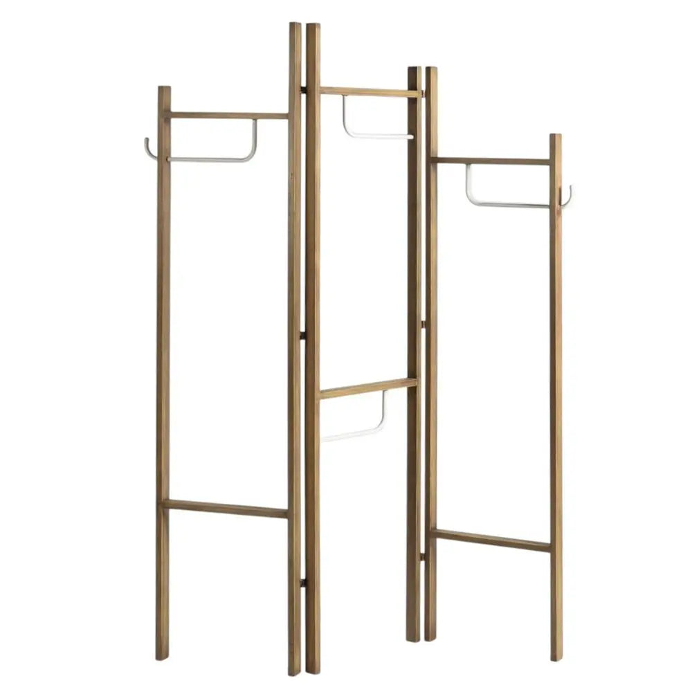72" Brown Iron Folding Three Panel Screen Room Divider - NOBLE HOME INTERIORS